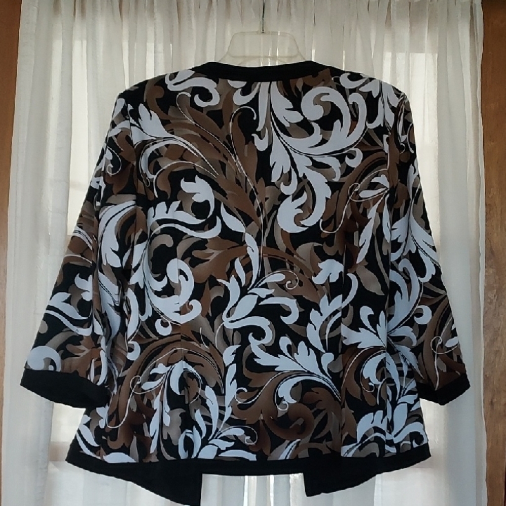 Chic Black And Brown Patterned Jacket - image 2
